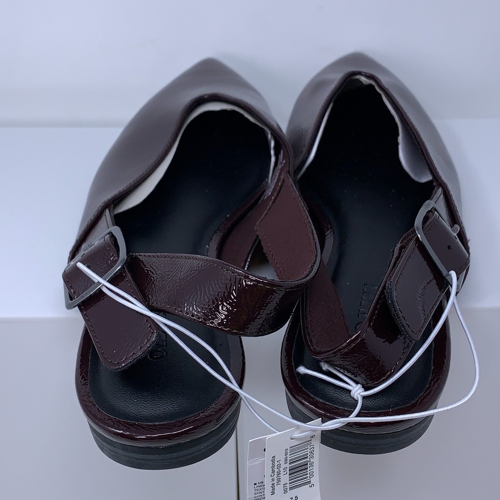 Old Navy 7.5 Womens Maroon V-Cut Point Toe Wide Strap Slingback Flats NWB - Picture 8 of 10